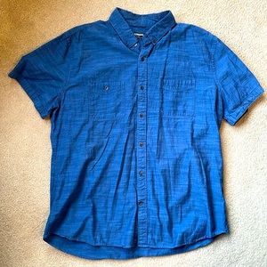 Express Chambray Blue short sleeve button down